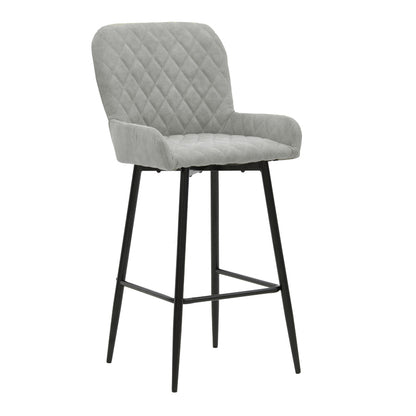 Bar Stool Delicacy metal black legs-fabric antique light grey 47x43x100cm