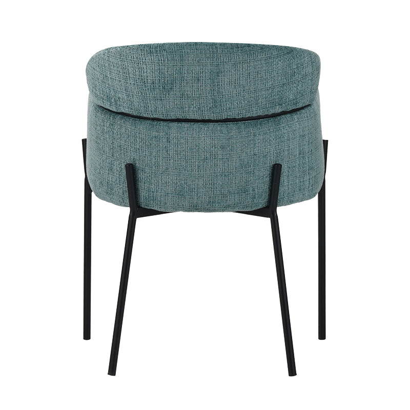 Tolerse Inart armchair green fabric-leg black metal 58x57x80cm