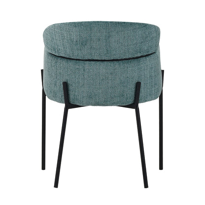 Tolerse Inart armchair green fabric-leg black metal 58x57x80cm