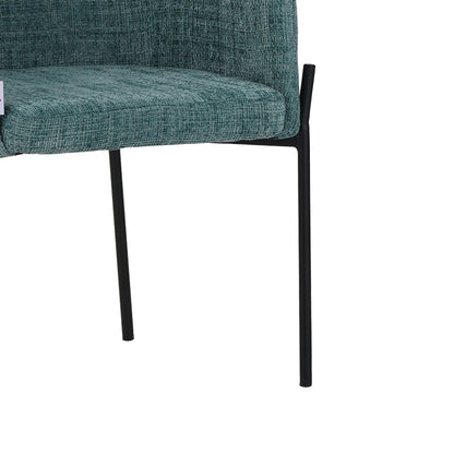 Tolerse Inart armchair green fabric-leg black metal 58x57x80cm