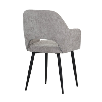 Factols Inart armchair beige-grey fabric-leg black metal 53x61x84cm