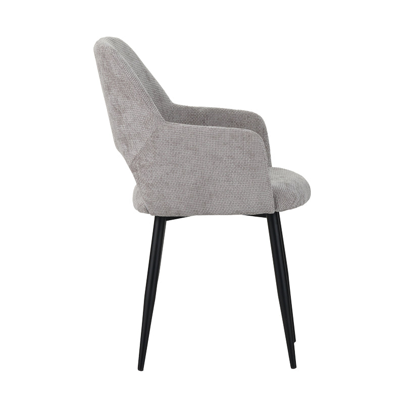 Factols Inart armchair beige-grey fabric-leg black metal 53x61x84cm