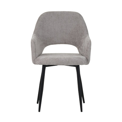 Factols Inart armchair beige-grey fabric-leg black metal 53x61x84cm