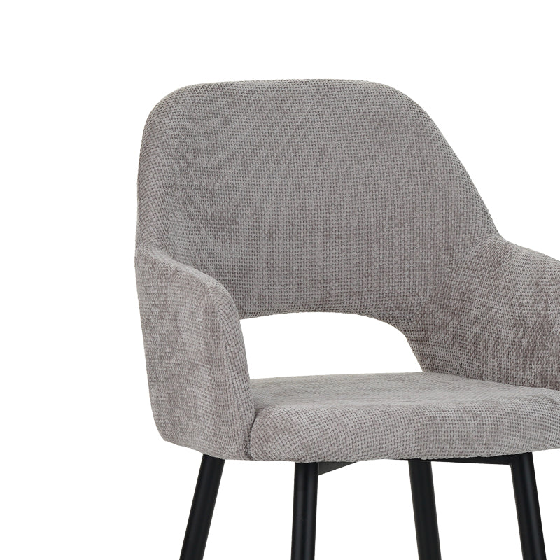 Factols Inart armchair beige-grey fabric-leg black metal 53x61x84cm