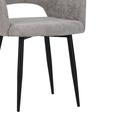 Factols Inart armchair beige-grey fabric-leg black metal 53x61x84cm