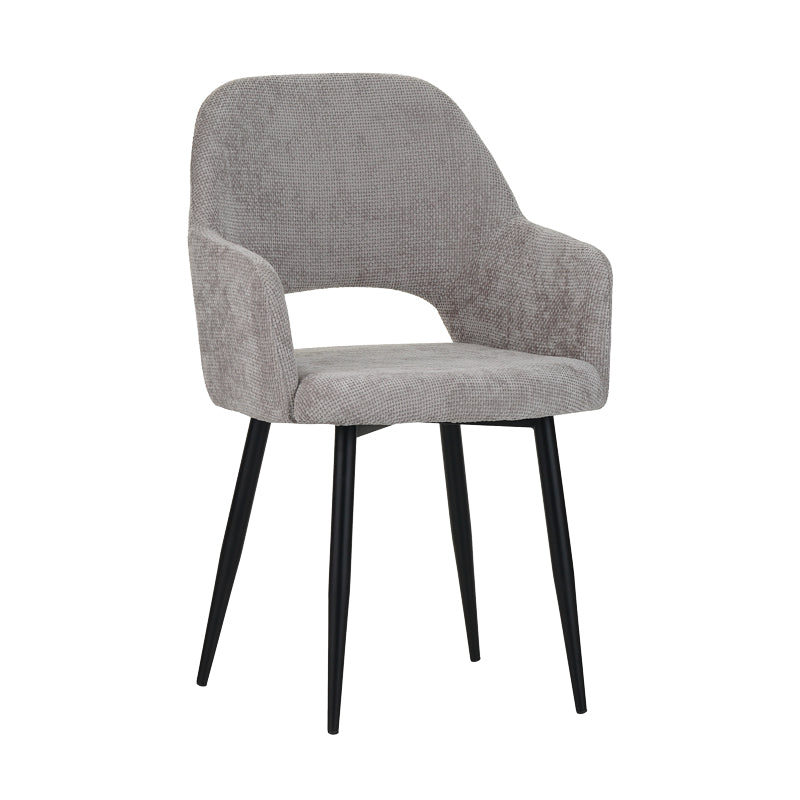 Factols Inart armchair beige-grey fabric-leg black metal 53x61x84cm