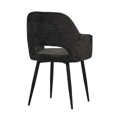 Factols Inart armchair black fabric-leg black metal 53x61x84cm