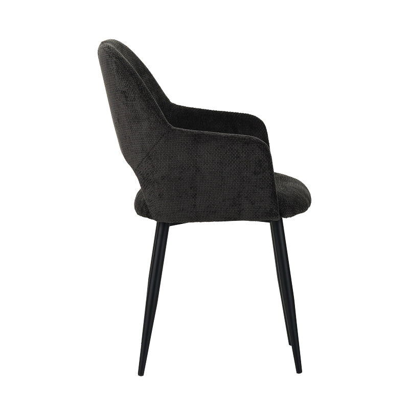 Factols Inart armchair black fabric-leg black metal 53x61x84cm