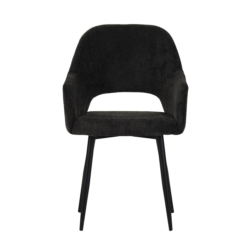 Factols Inart armchair black fabric-leg black metal 53x61x84cm