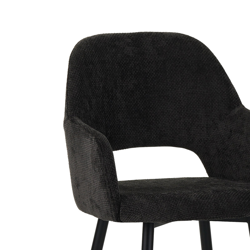 Factols Inart armchair black fabric-leg black metal 53x61x84cm