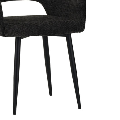 Factols Inart armchair black fabric-leg black metal 53x61x84cm