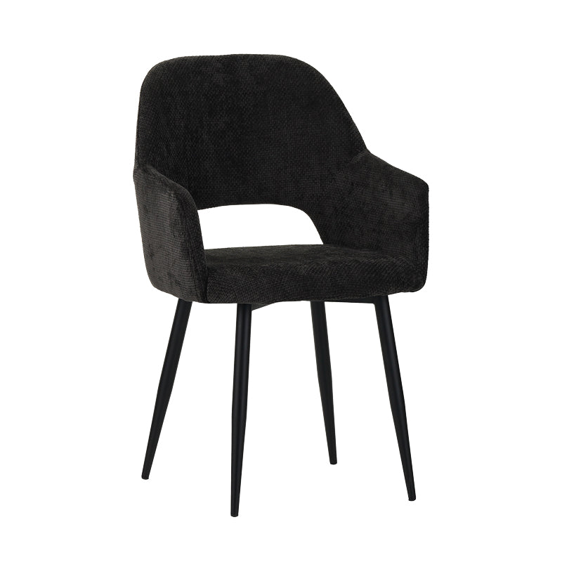 Factols Inart armchair black fabric-leg black metal 53x61x84cm