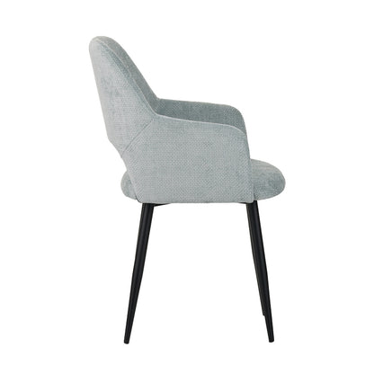 Factols Inart armchair light green fabric-leg black metal 53x61x84cm