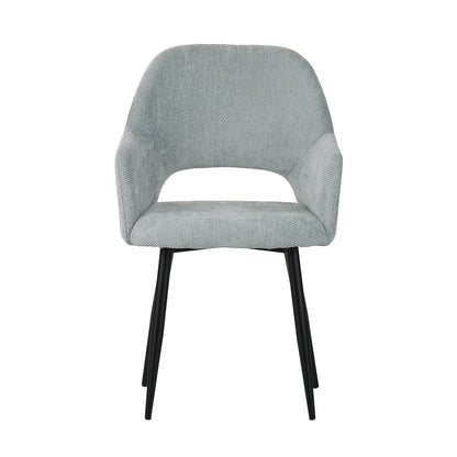 Factols Inart armchair light green fabric-leg black metal 53x61x84cm