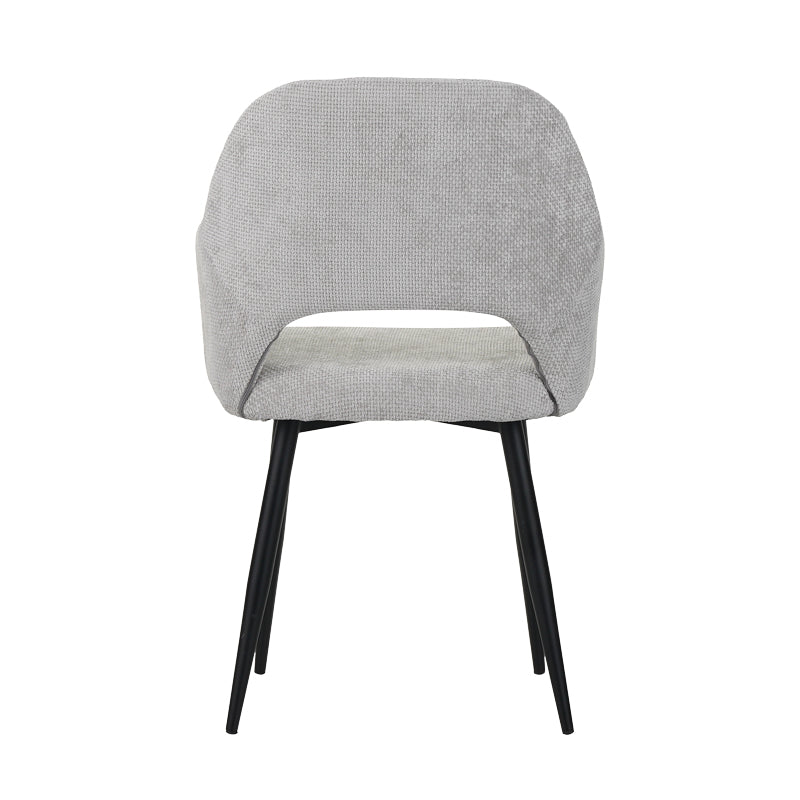 Factols Inart armchair light gray fabric-leg black metal 53x61x84cm