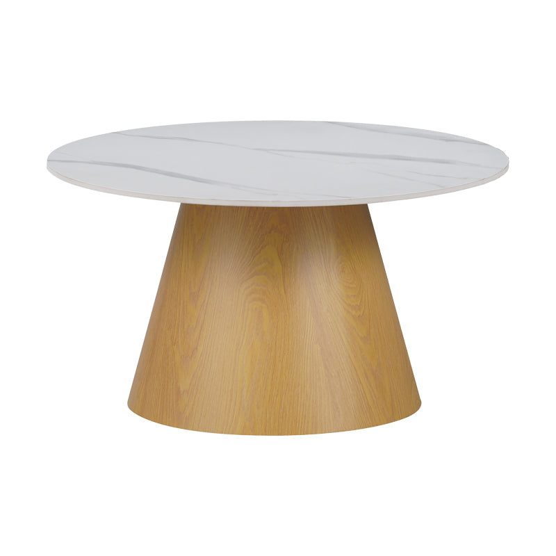 Coffee table Soleire Inart white marble sintered stone-metal base D70x41.5cm