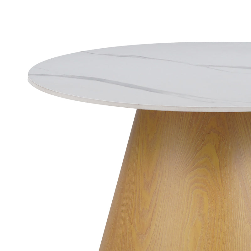 Coffee table Soleire Inart white marble sintered stone-metal base D70x41.5cm