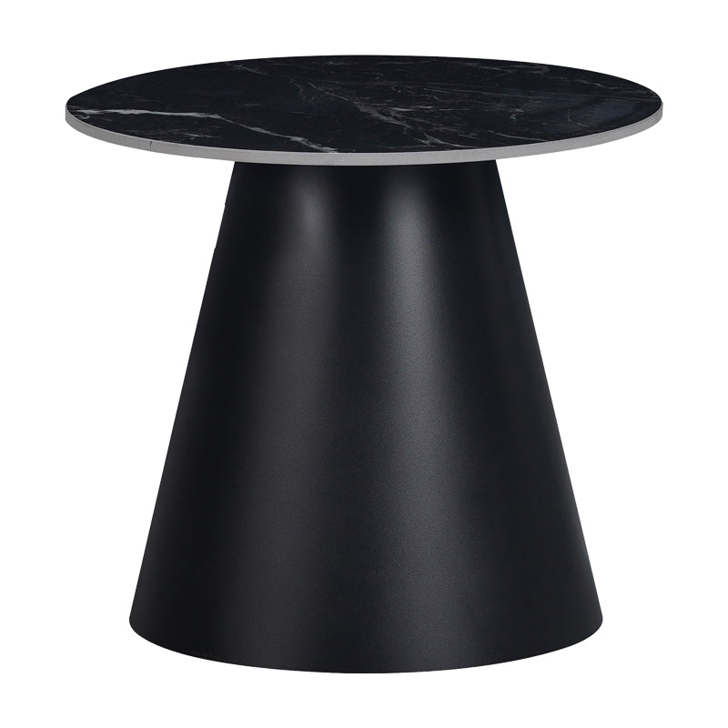 Fabrin Inart side table black marble sintered stone-black metal D50x46cm