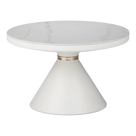 Side table Coozlin Inart white marble metal D70x40cm