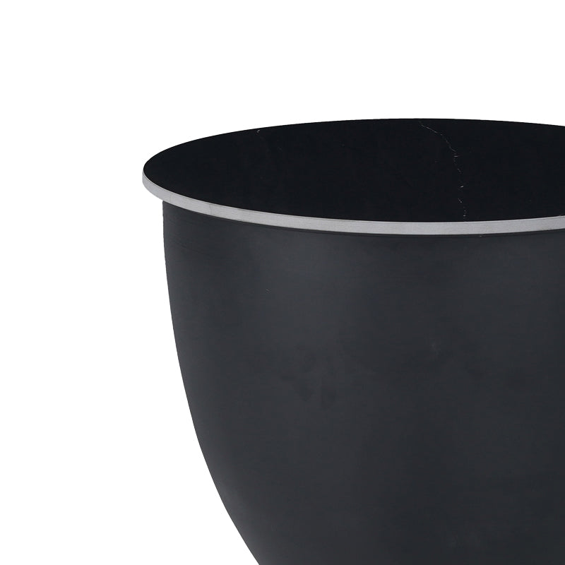 Side table Erasmine Inart black sintered stone marble D50x45cm