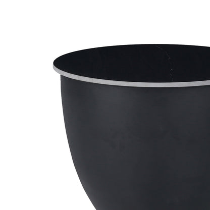 Side table Erasmine Inart black sintered stone marble D50x45cm