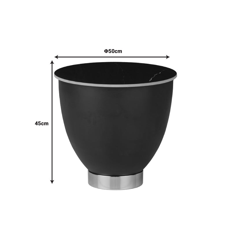 Side table Erasmine Inart black sintered stone marble D50x45cm