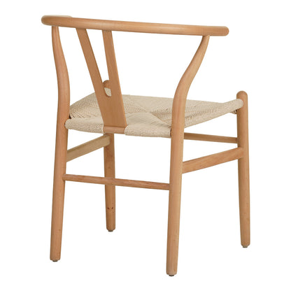 Wishbone chair rubberwood-rope in natural shade 53.5x57x74cm