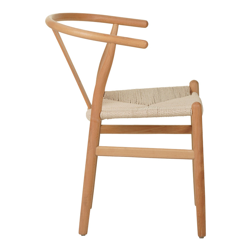 Wishbone chair rubberwood-rope in natural shade 53.5x57x74cm