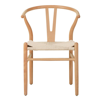 Wishbone chair rubberwood-rope in natural shade 53.5x57x74cm