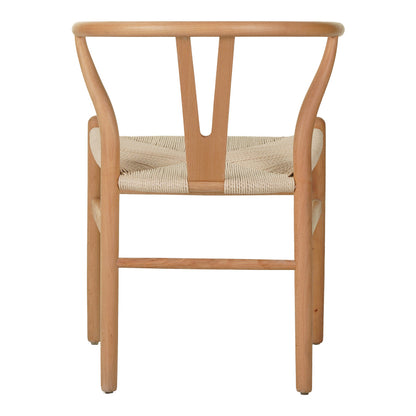 Wishbone chair rubberwood-rope in natural shade 53.5x57x74cm