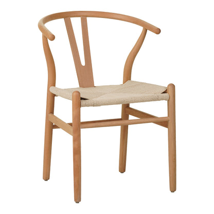 Wishbone chair rubberwood-rope in natural shade 53.5x57x74cm