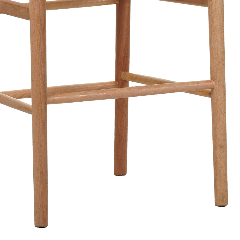 Bar stool Wishbone middle height rubberwood-rope in natural shade 55x49x96cm