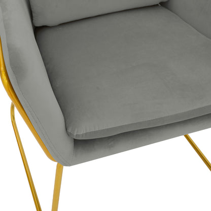 Armchair Mira pakoworld grey-golden 65x69x86cm