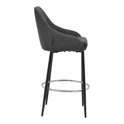 Bar Stool Patrin dark grey color pu-metal leg in black color