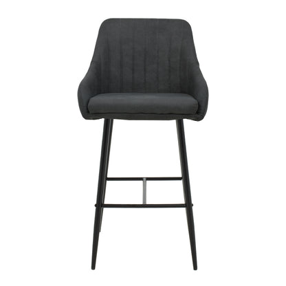 Bar Stool Patrin dark grey color pu-metal leg in black color