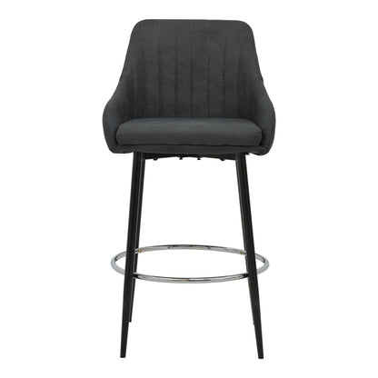 Bar Stool Patrin dark grey color pu-metal leg in black color