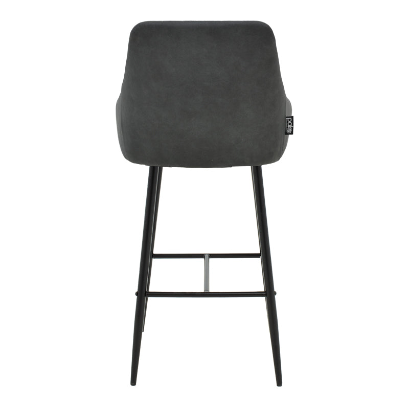 Bar Stool Patrin dark grey color pu-metal leg in black color
