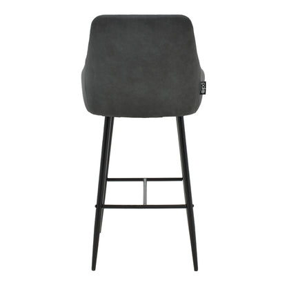 Bar Stool Patrin dark grey color pu-metal leg in black color