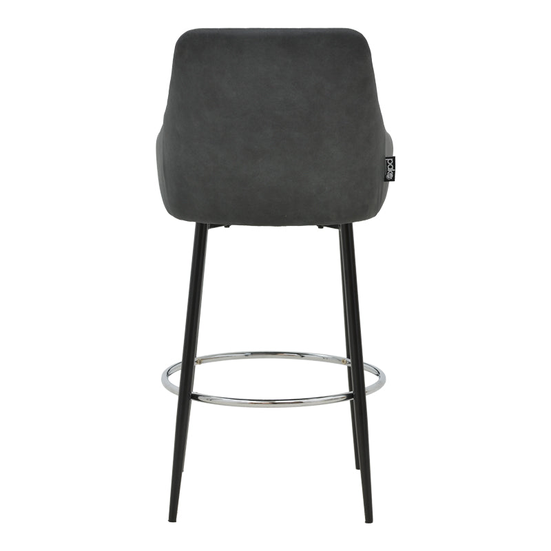 Bar Stool Patrin dark grey color pu-metal leg in black color