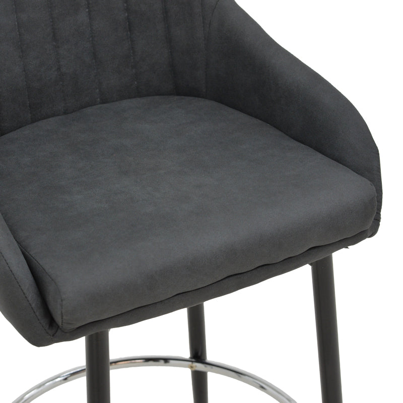 Bar Stool Patrin dark grey color pu-metal leg in black color