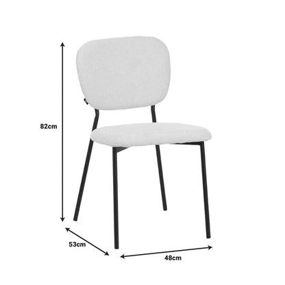 Cathair pakoworld chair bouclé fabric in yellow color with black metallic legs 48x53x82cm