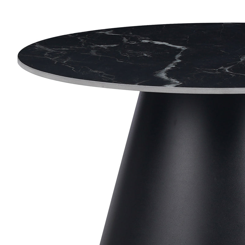 Fabrin Inart side table black marble sintered stone-black metal