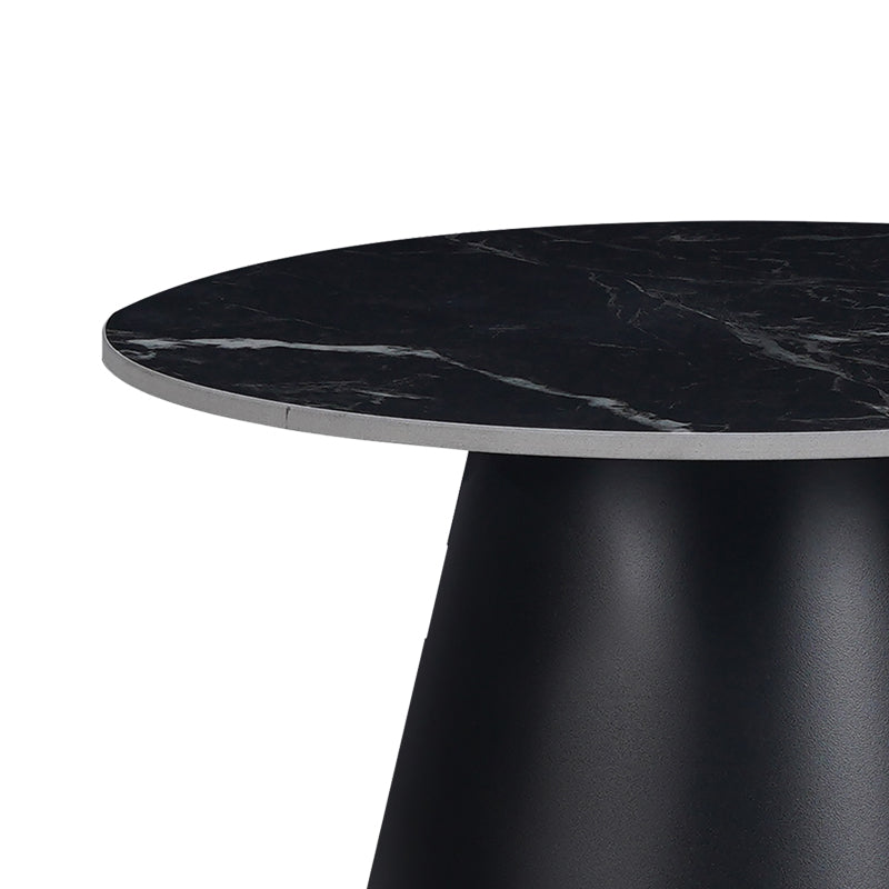 Fabrin Inart side table black marble sintered stone-black metal