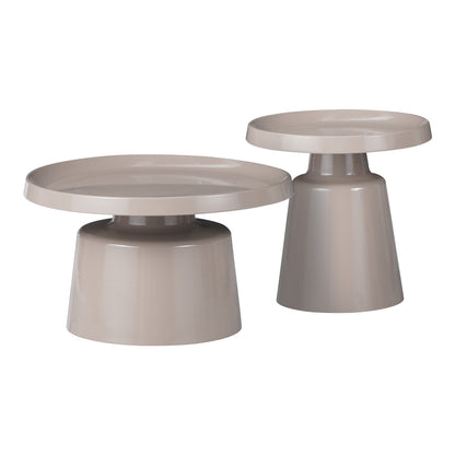 Side table Ginoze Inart cappuccino metal 2 pcs