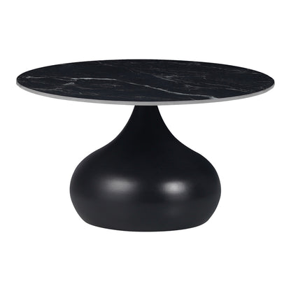 Kirkene Inart side table black marble sintered stone and black metal 2pcs