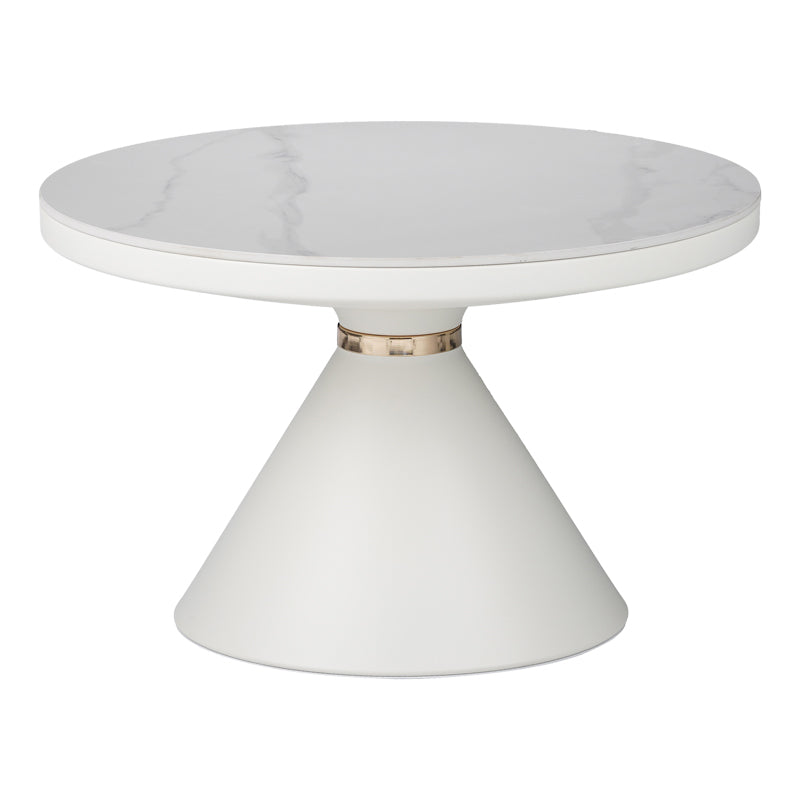 Side table Coozlin Inart white marble with white-gold metal