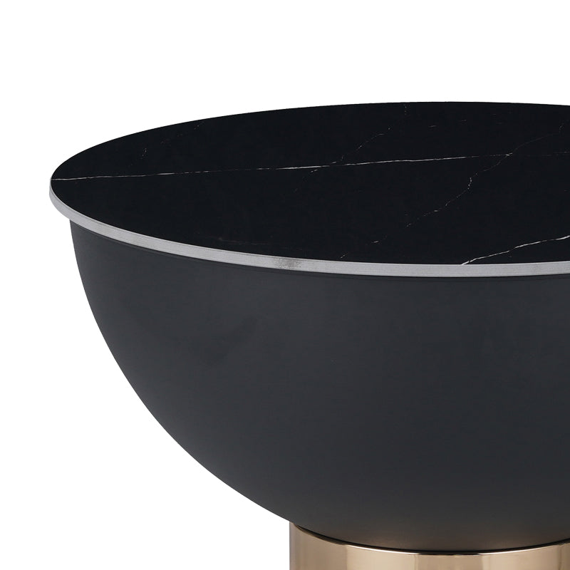 Side table Erasmine Inart black sintered stone marble