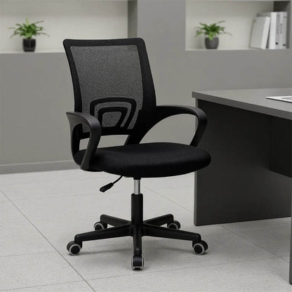 Berto II office chair with mesh fabric in black shade 60x48x85-95cm