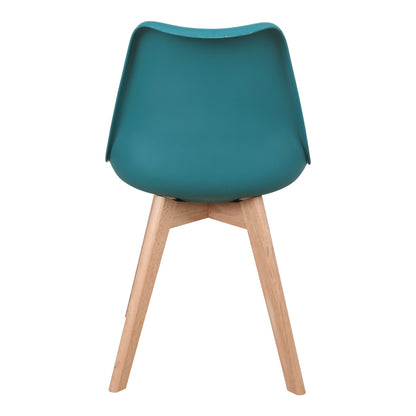 Gaston chair PP-PU blue color - natural leg 43x51x75cm
