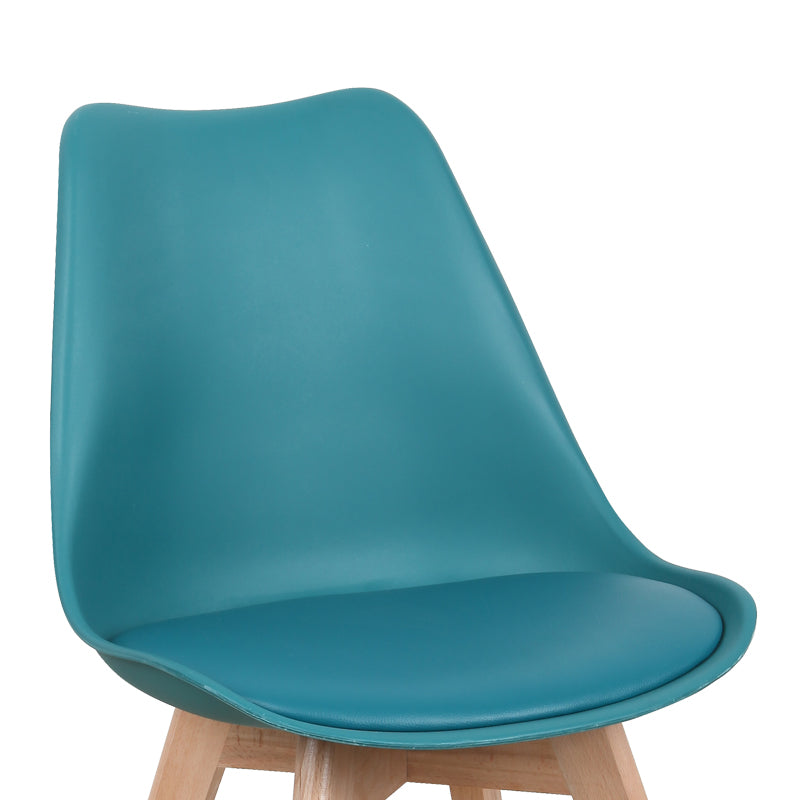 Gaston chair PP-PU blue color - natural leg 43x51x75cm